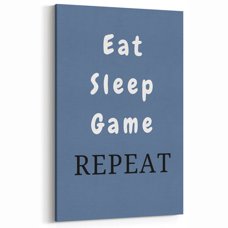 Eat Sleep Game Repeat – Gamer Wall Art for Boys Room