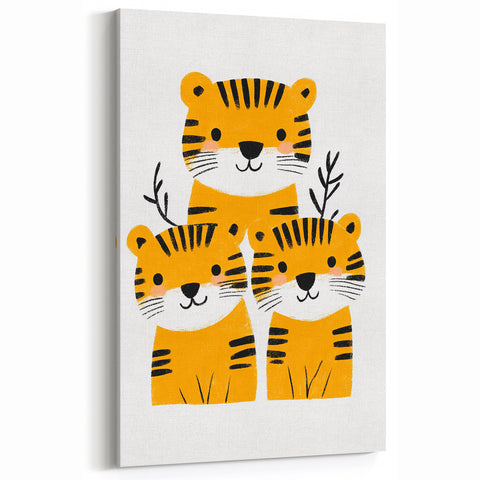Adorable Tiger Trio – Boys Room Wall Art for Kids