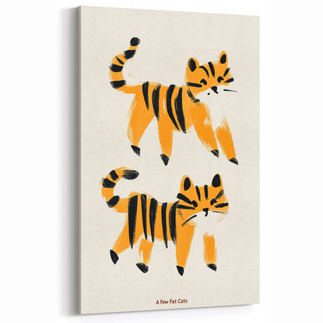 Playful Orange Cats – Boys Room Wall Art for Animal Lovers