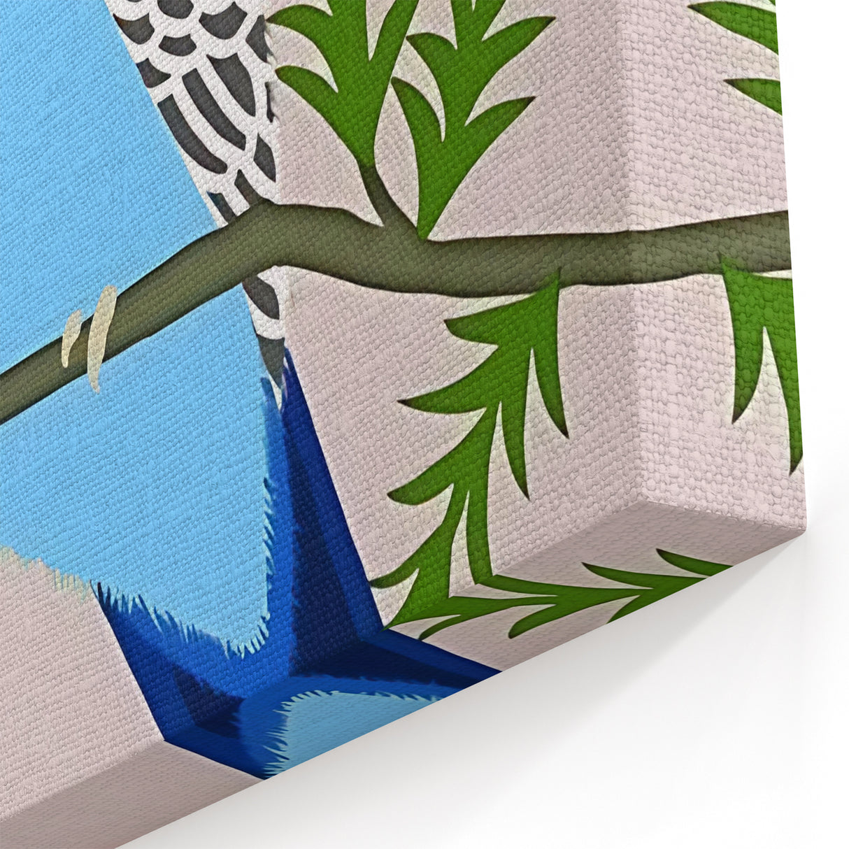 Blue Budgie Wall Art – Cute Bird Illustration for Boys' Room