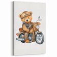 Adventure Teddy on a Motorcycle – Boys Room Wall Art