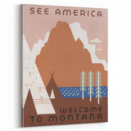 Vintage Travel Poster - Montana Wilderness Wall Art