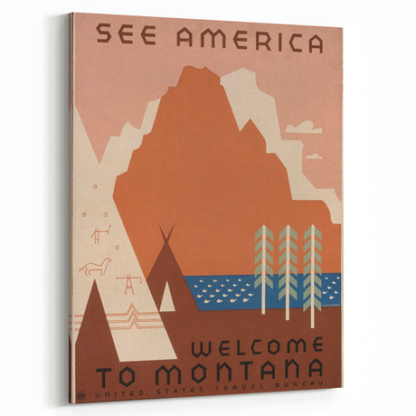 Vintage Travel Poster - Montana Wilderness Wall Art