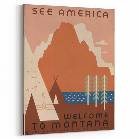 Vintage Travel Poster - Montana Wilderness Wall Art