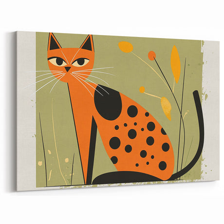 Retro Spotted Cat – Boys Room Wall Art