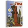 Vintage Travel Poster - TWA Paris Aviation Wall Art