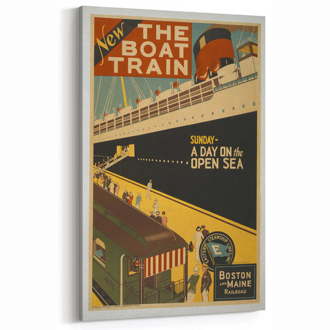 Vintage Travel Poster - The Boat Train Adventure Wall Art