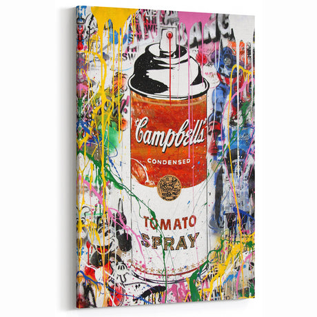 Vibrant Pop Art Wall Art - Graffiti Soup Can Canvas Print
