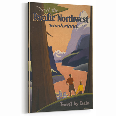Vintage Travel Poster - Pacific Northwest Train Wall Art