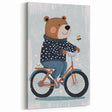 Children's Room Decor - Bear on Bicycle Playroom Wall Art