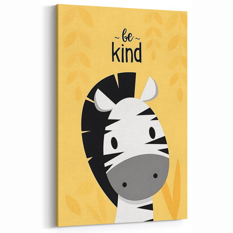 Boys Wall Art Prints - Be Kind Zebra Kids Room Art Decor