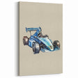 Modern Typography Racing Car Art Print – Stylish Car Illustration Canvas