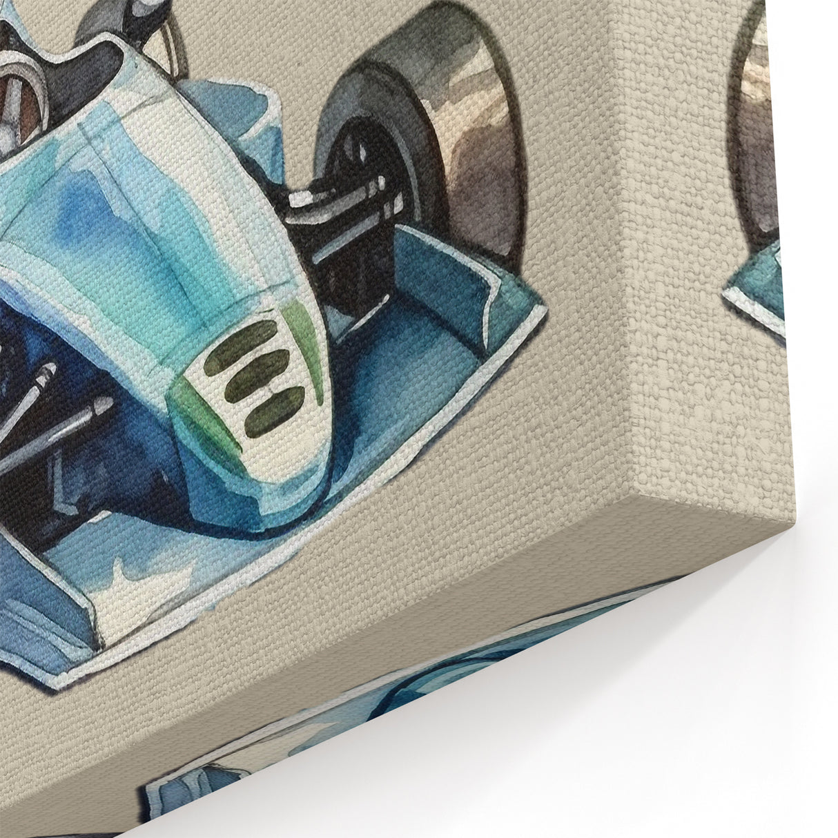 Modern Typography Racing Car Art Print – Stylish Car Illustration Canvas