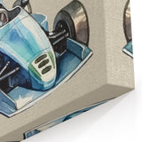 Modern Typography Racing Car Art Print – Stylish Car Illustration Canvas
