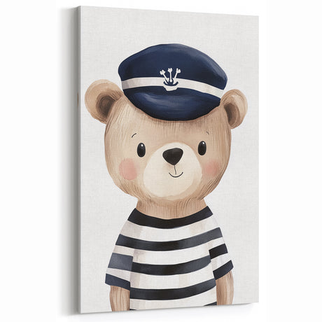 Boys Room Wall Art - Sailor Bear Kids Wall Art for Nursery