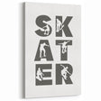 Skater Typography Art Print – Dynamic Skateboarding Wall Art Canvas