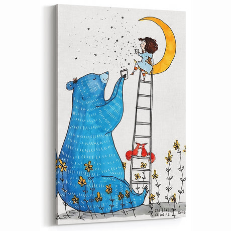 Moonlight Bear - Boys Room Wall Art Kids Wall Art Prints