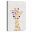 Floral Baby Giraffe Girls Room Wall Art – Nursery Print