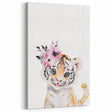 Floral Baby Tiger Girls Room Wall Art – Nursery Print