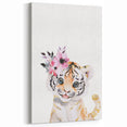 Floral Baby Tiger Girls Room Wall Art – Nursery Print