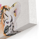 Floral Baby Tiger Girls Room Wall Art – Nursery Print