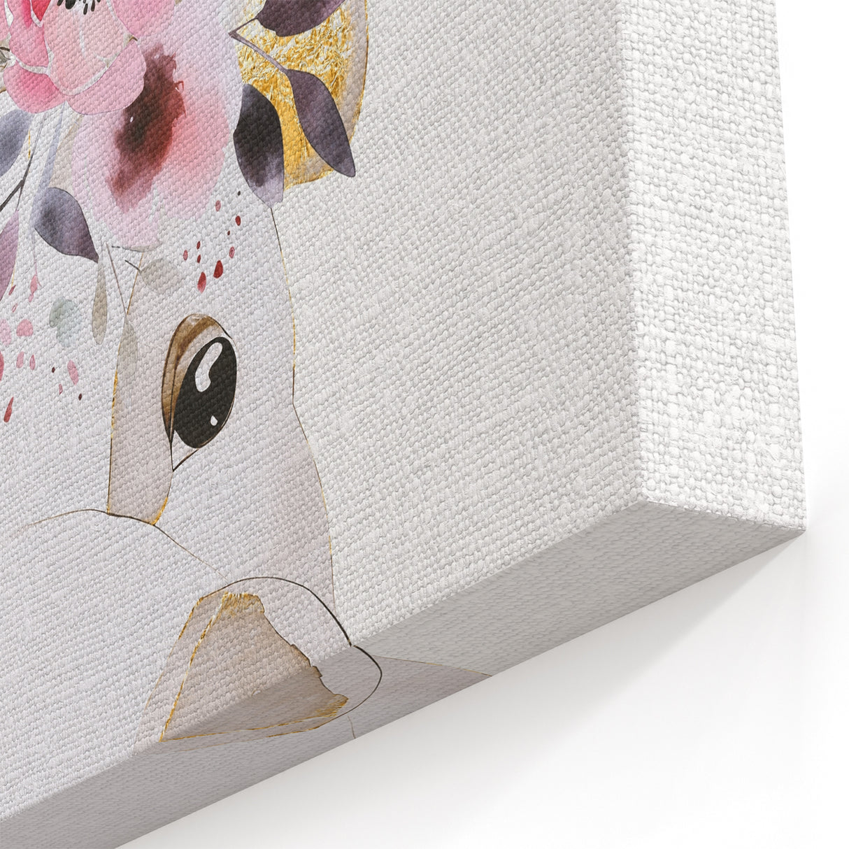 Floral Baby Hippo Girls Room Wall Art – Nursery Print