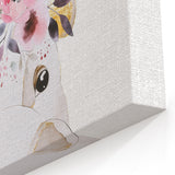 Floral Baby Hippo Girls Room Wall Art – Nursery Print