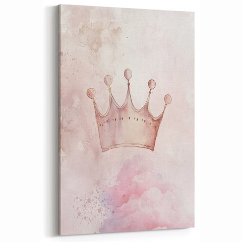 Princess Crown Girls Room Wall Art – Royal Nursery Print