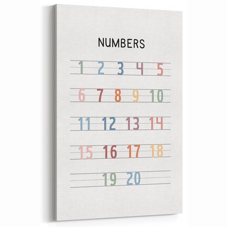 Modern Typography Wall Art - Colorful Numbers Design