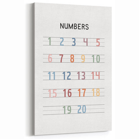 Modern Typography Wall Art - Colorful Numbers Design