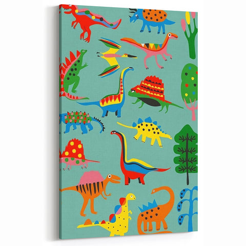Fun Boys Room Wall Art – Colorful Dinosaur Collection for Kids Rooms