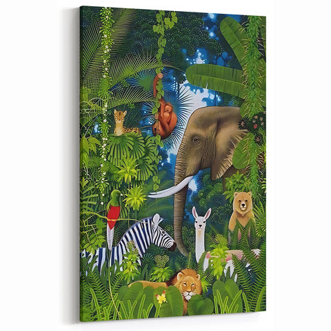 Jungle Safari Boys Room Wall Art – Wild Animal Adventure