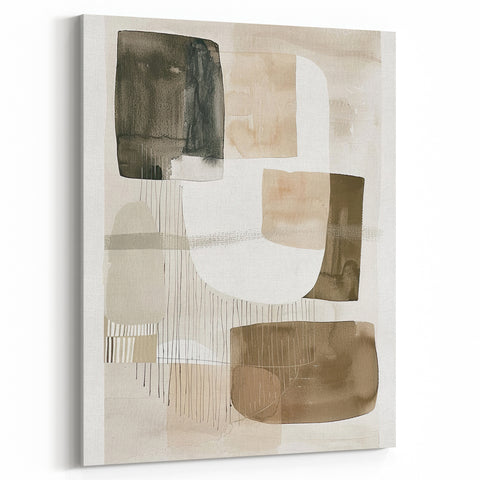Contemporary Dining Art Pieces - Neutral Abstract Canvas