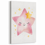 Smiling Star Girls Room Wall Art – Celestial Nursery Print