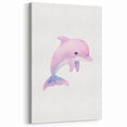 Girls Bedroom Art – Cute Watercolor Dolphin Nursery Wall Decor