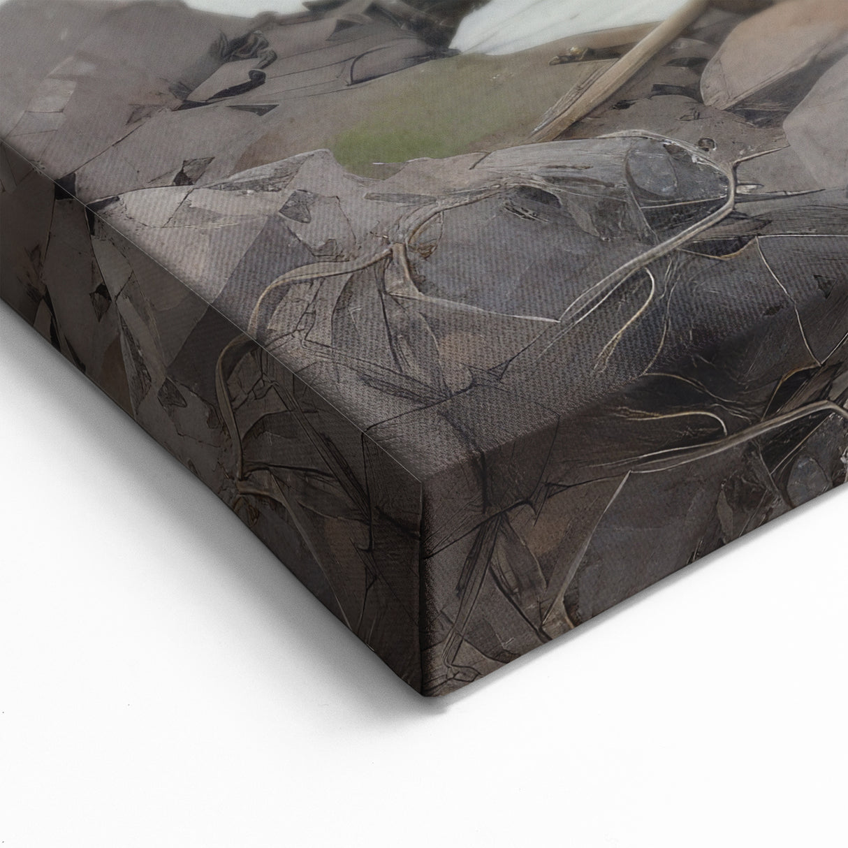 Vintage Landscape Art - Boat on Rocky Shore