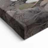 Vintage Landscape Art - Boat on Rocky Shore