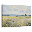Vintage Landscape Art - Scenic Field with Flowers