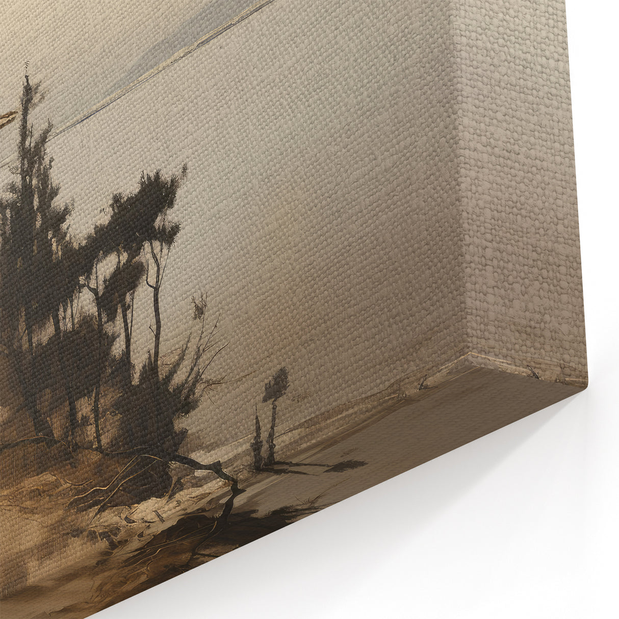 Vintage Landscape Art - Coastal House with Trees
