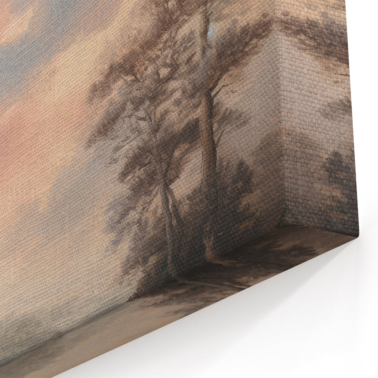 Vintage Landscape Art - Serene Sky and Trees