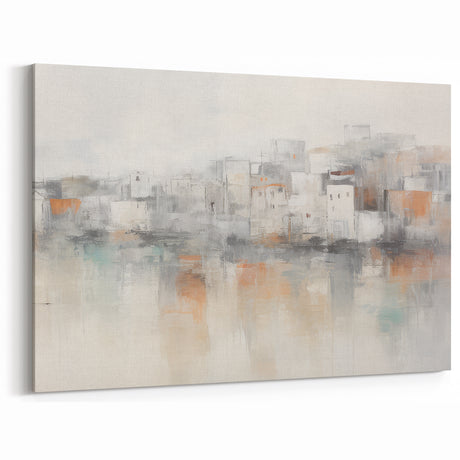 Vintage Landscape Art - Abstract Cityscape Reflection