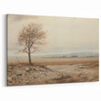 Vintage Landscape Art - Lone Tree in Barren Field