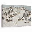 Vintage Landscape Art - Snowy Village Scene