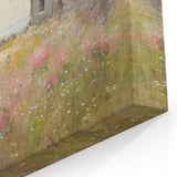 Vintage Landscape Art - Ruins in Blooming Field