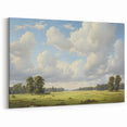 Vintage Landscape Art - Meadow with Trees and Horses