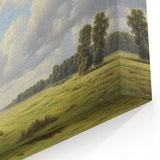Vintage Landscape Art - Meadow with Trees and Horses