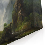 Vintage Landscape Art - Misty Mountains and River