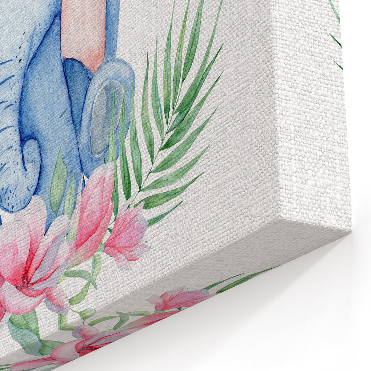 Nursery Wall Art – Meditative Elephant and Floral Watercolor Print