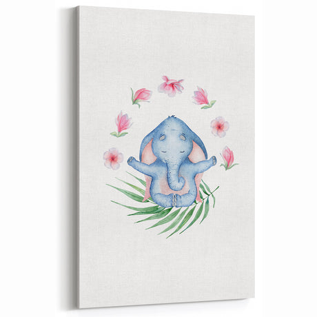 Blue Elephant Nursery Wall Art - Kids Room & Playroom Art Prints