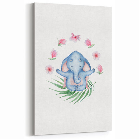 Blue Elephant Nursery Wall Art - Kids Room & Playroom Art Prints